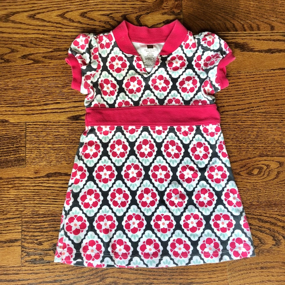 Tea collection hot pink floral dress
